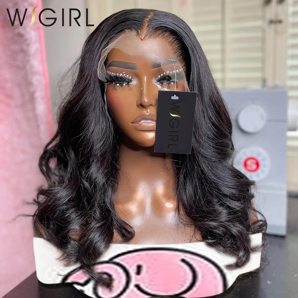 Wigirl 250% Body Wave 13x4 13x6 Short Bob Wig Lace Front Human Hair Wigs Preplucked Water Wave 5x5 Glueless Lace Closure Wig