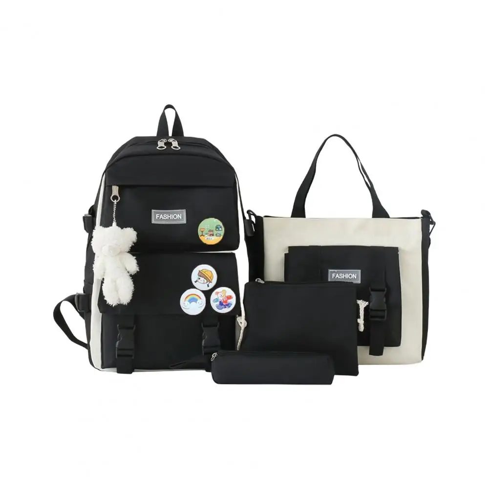 Crossbody Tas Set 4-delige Student Rugzak Set Met Crossbody Tas Etui Tutoring Tas Capaciteit Rits Sluiting Voor Reizen