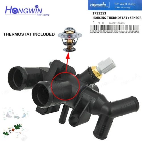 1733253   Nueva carcasa del termostato del refrigerante del motor con Sensor para Ford Ranger 2,2 Tdcl Transit MK7 MK8 2,2 RWD BB3Q8A586AB 1731782