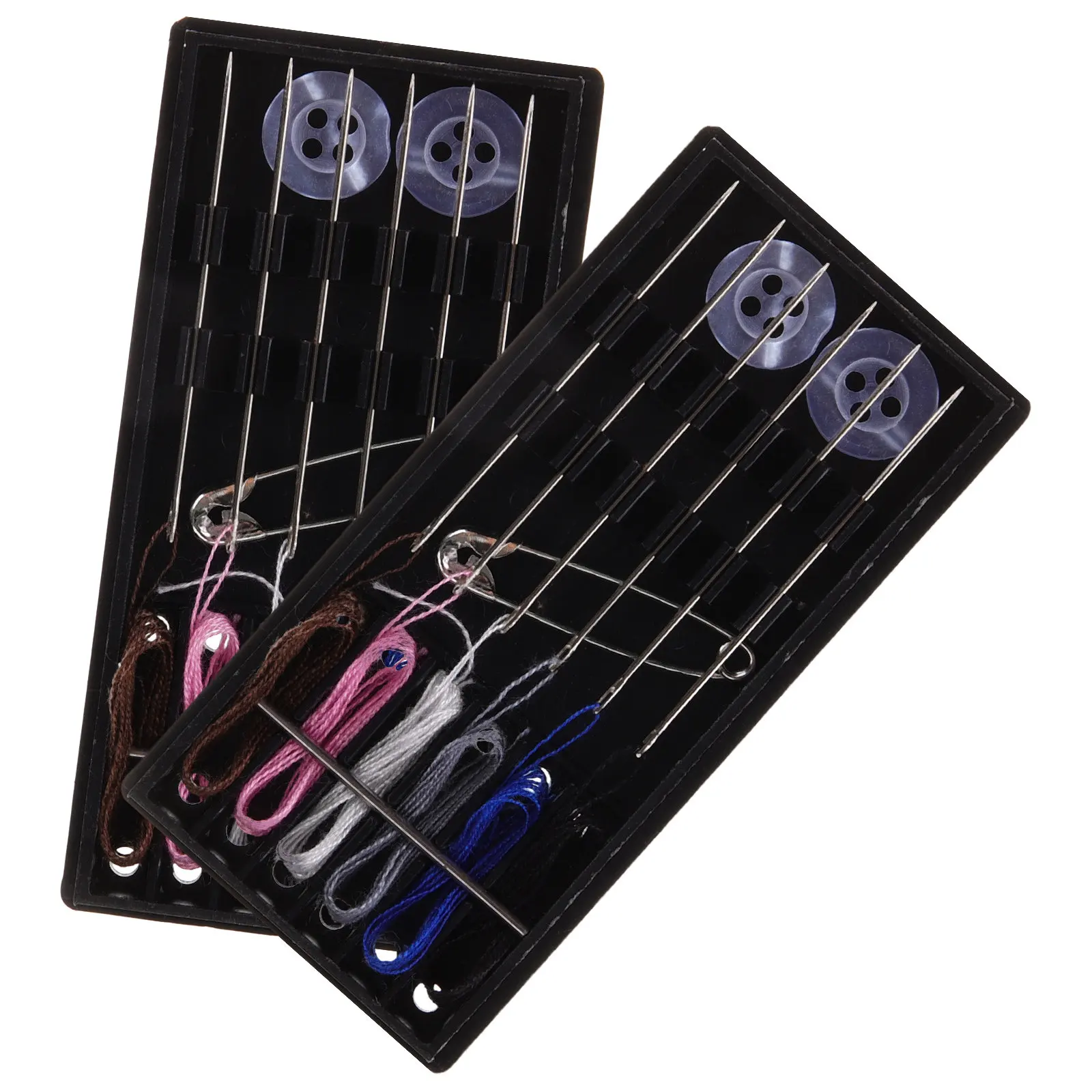 2Sets Household Sewing Kits Compact Portable Needle Thread Tool for Clothes Repair Hand Stitching Box for Sewing