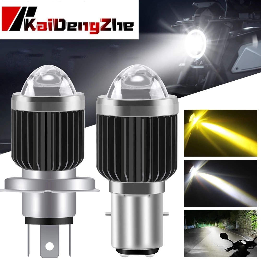 1PC 10000LM H4 LED Moto Headlight Motocycle Lamp With Lens Hi Lo Beam White Motobike Scooter Running Bulbs Car Accessories