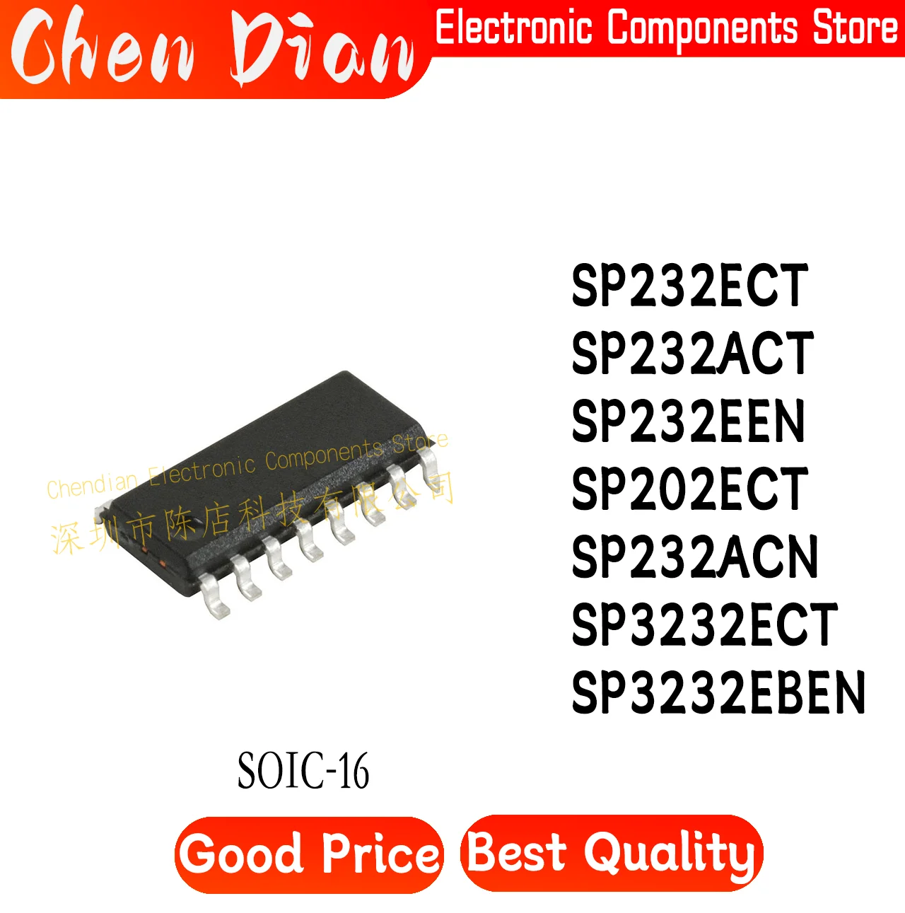 

SP232ECT SP232ACT SP232EEN SP202ECT SP232ACN SP3232ECT SP3232EBEN ECT-L/TR ACN SOIC-16 New Original Genuine