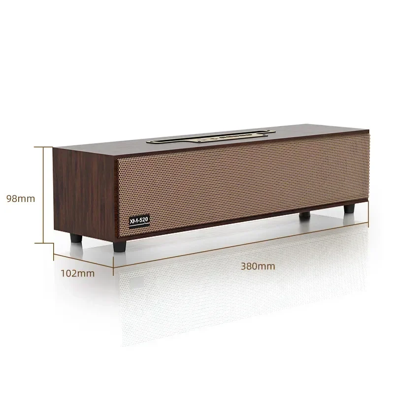 Multifunctional Desktop Bluetooth Speaker, Retro Computer Speaker, Wooden FM Radio, Subwoofer, Echo Wall, Caixa De Som AUX \\ TF