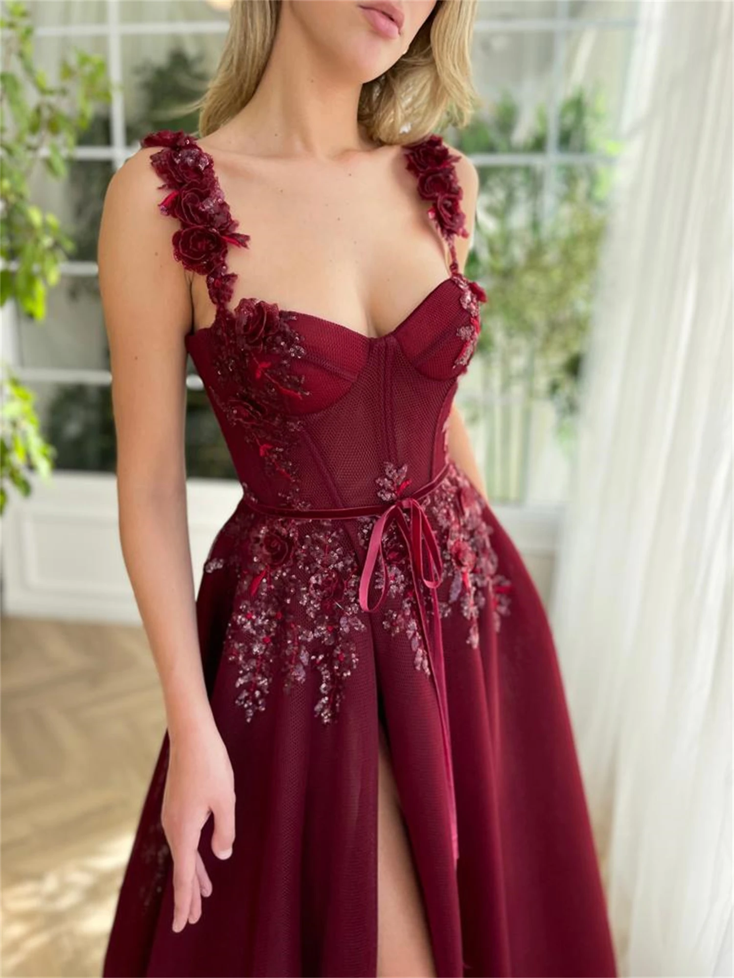 Aileen Line A Women\'s Evening Dress Party Evening Elegant Luxury Celebrity Claret Ball Gown Gala Dresses Woman 2024 for Party