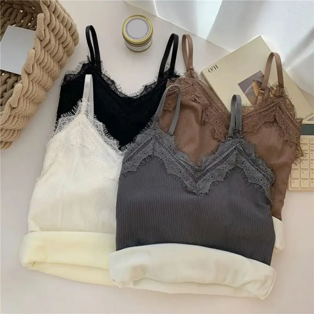 

New Women Warm Tank Top Winter Casual Thermal Sleeveless Top Elasticity Solid Color Thin Velvet T-shirt