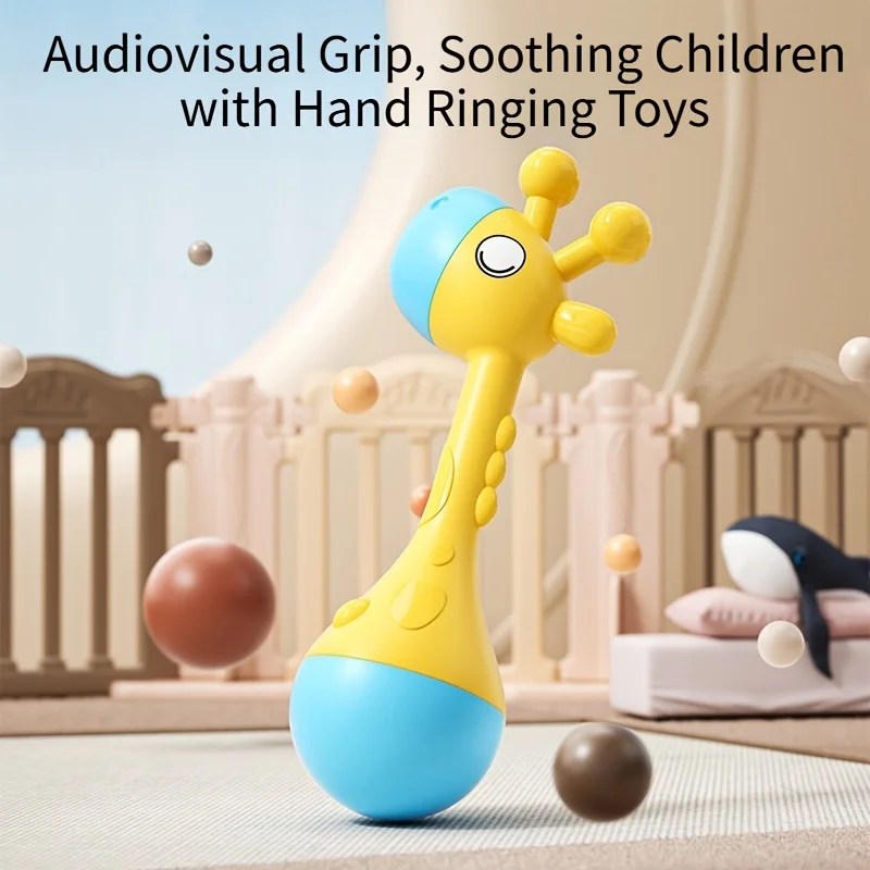 Zabawka sensoryczna dla niemowląt w kształcie żyrafy z miękką, łatwą do chwytania teksturą, zabawka edukacyjna rozwijająca umiejętności motoryczne i zapewniająca emocjonalne uspokojenie.