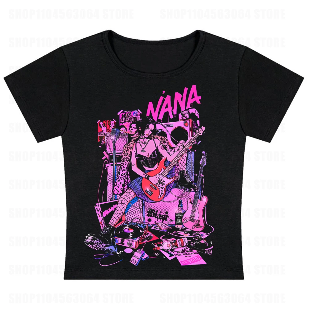 Y2k Nana Japanese Anime Summer Crop Top Women Graphic Baby Tees Anime T-shirt Tanks Casual Harajuku T Shirts Clothes Kpop Camis