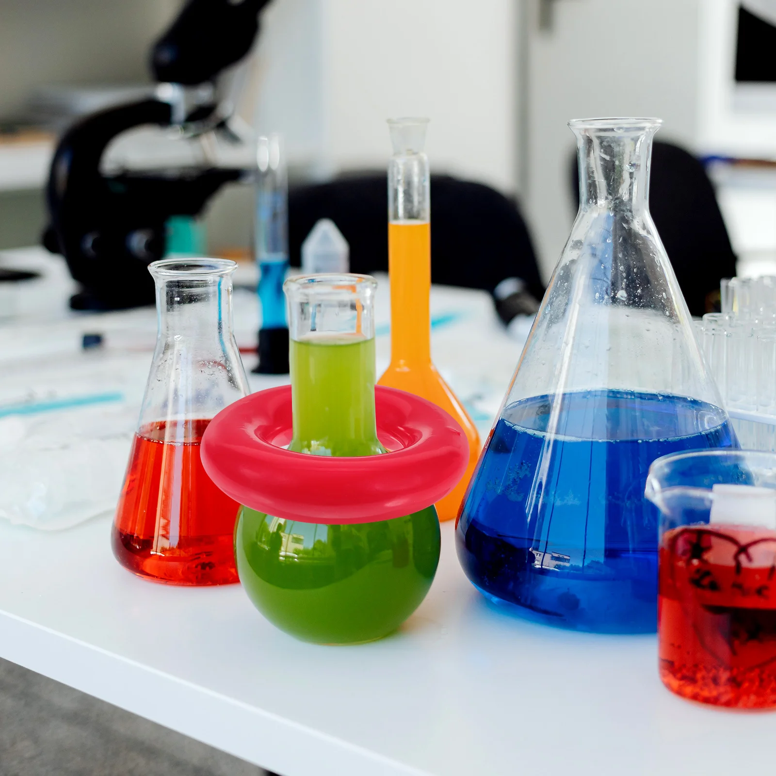 

2Pcs Weight Ring Erlenmeyer Flask Durable Plastic Iron Chemistry Lab Experiment Accessories Laboratory Flask Weight Tool