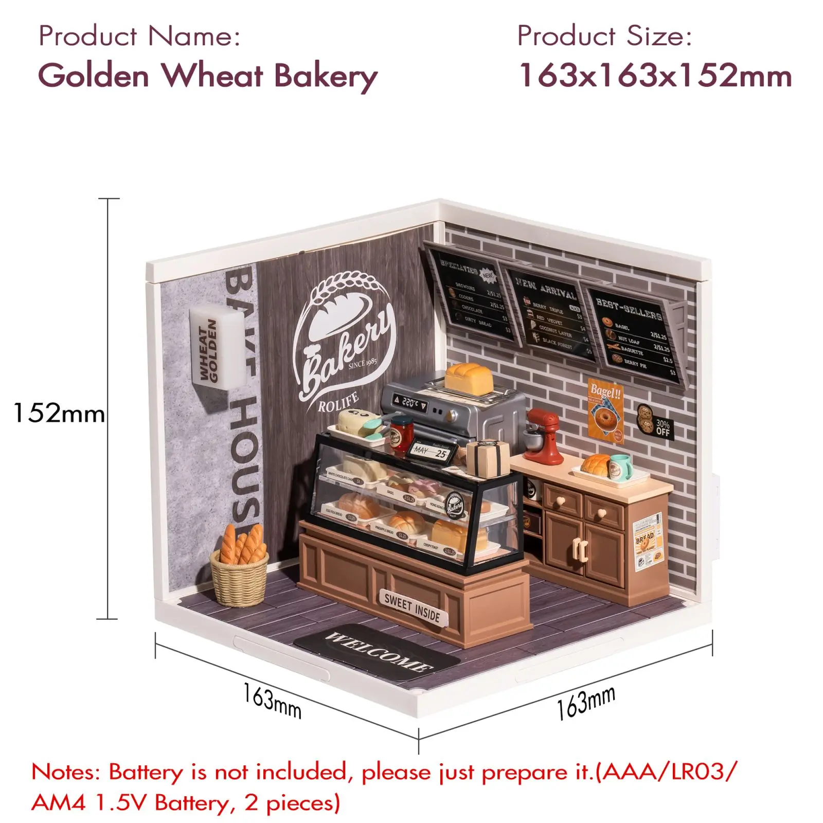 Robotime Rolife 3D Puzzle Kit Build Your Own Golden Wheat Bakery a Charming and Intricate DIY Miniature House Set for Kids Adult