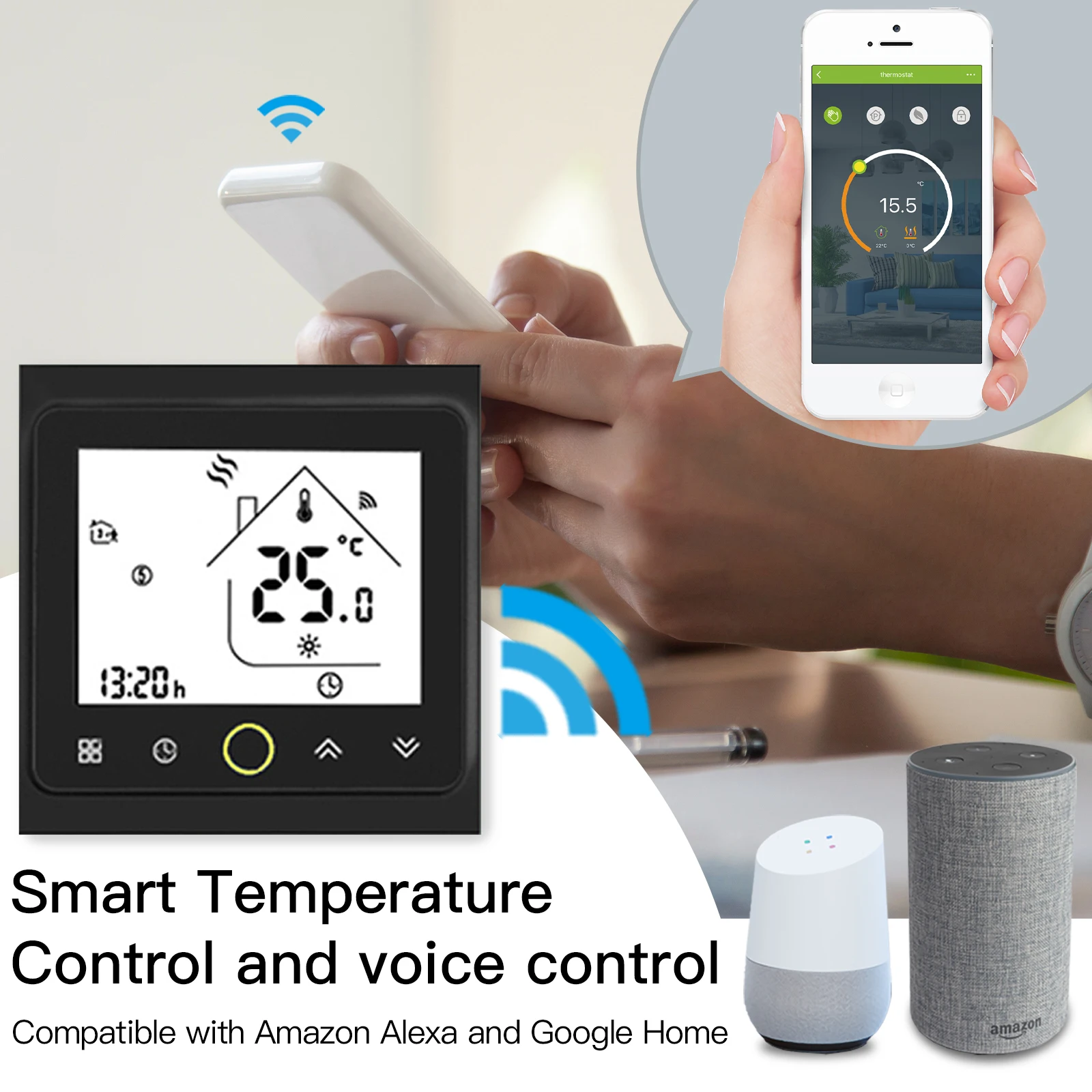 MOES WiFi inteligentny termostat regulator temperatury wody/elektryczne ogrzewanie podłogowe wody/kocioł gazowy współpracuje z Alexa Google Home