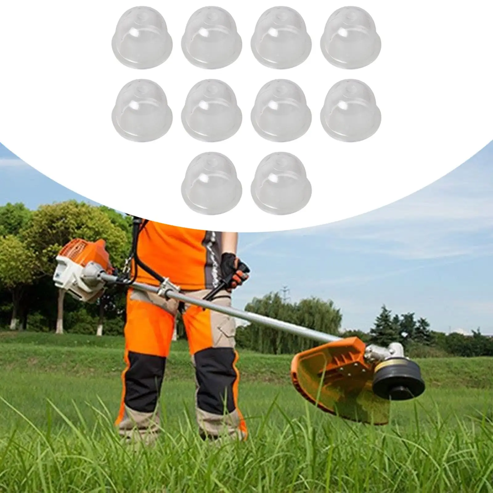 

10 Pieces Carburetor Primer Bulb Pump Portable Supplies Easy Installation Saw Oil Cup for Patio Outdoor Grass Mower Blowers Lawn