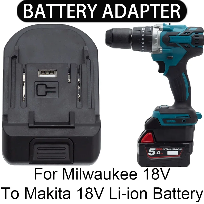 Akku-Adapter/Konverter für Makita 18 V Li-Ion-Werkzeuge auf Milwaukee 18 V Li-Ion-Akku-Adapter, Elektrowerkzeug-Zubehör