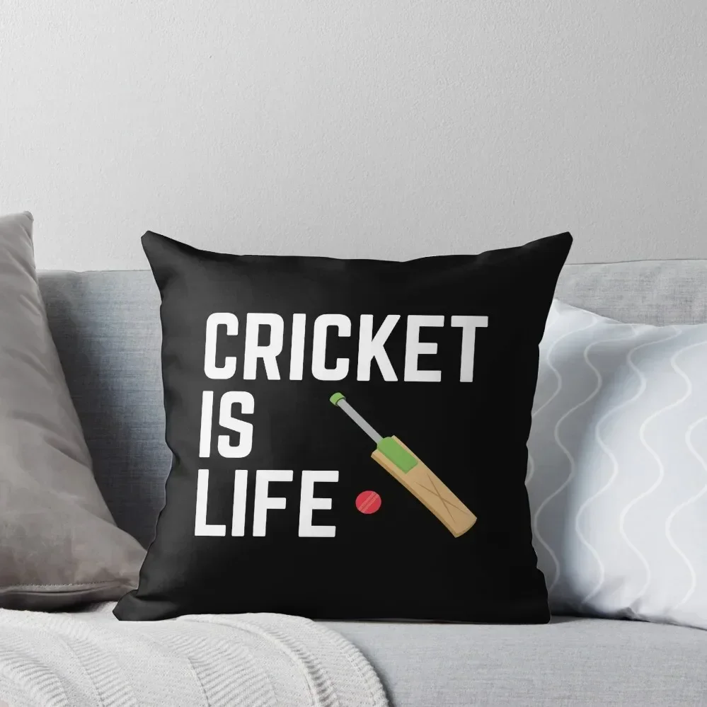 Cricket Player Design - Cricket is Life Throw Pillow Cushions For Sofa Cushion Cover Set covers for pillows pillow