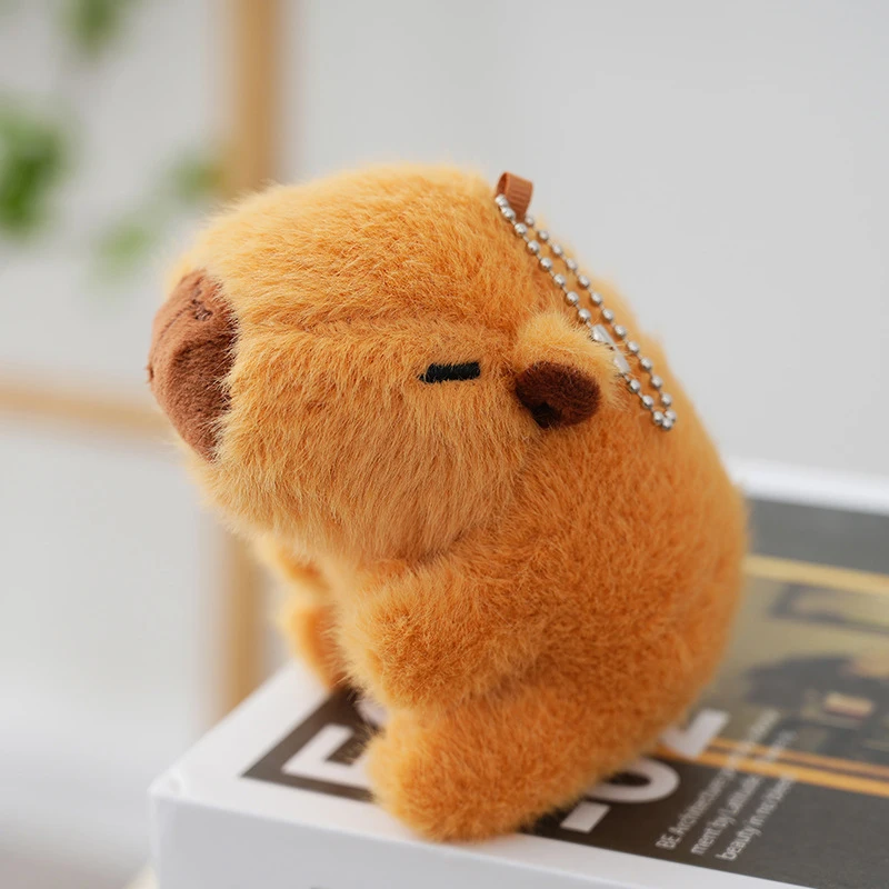 Cute Capybara Key Chain Cartoon Lucky Guinea Pig Doll Pendant Car Keyring Backpack Charms Bag Decor Accessories