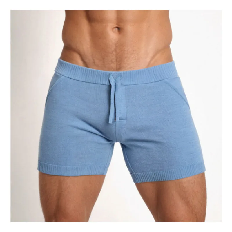 Men's Casual Sports Shorts Basketball Fitness Male Shorts Summer Blue Sexy Slim Shorts Men's Stretch Pants Men's Clothing Gym