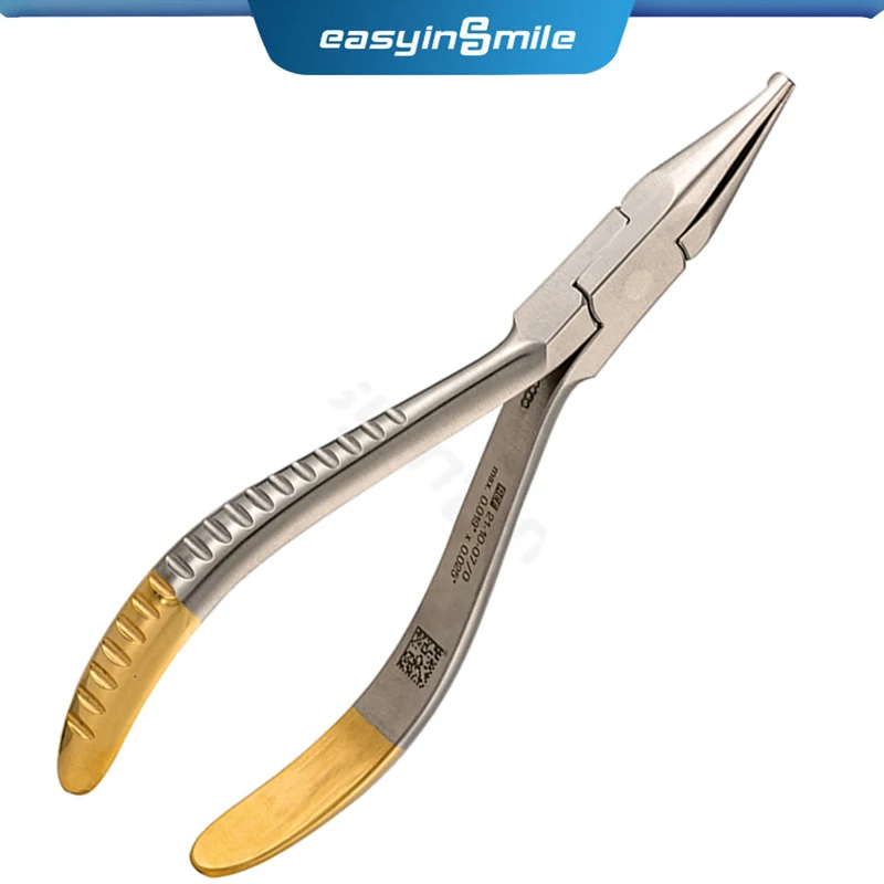 

Easyinsmile Dental Orthodontic Plier Howe Forcep Stainless Steel Gold Plated Handle