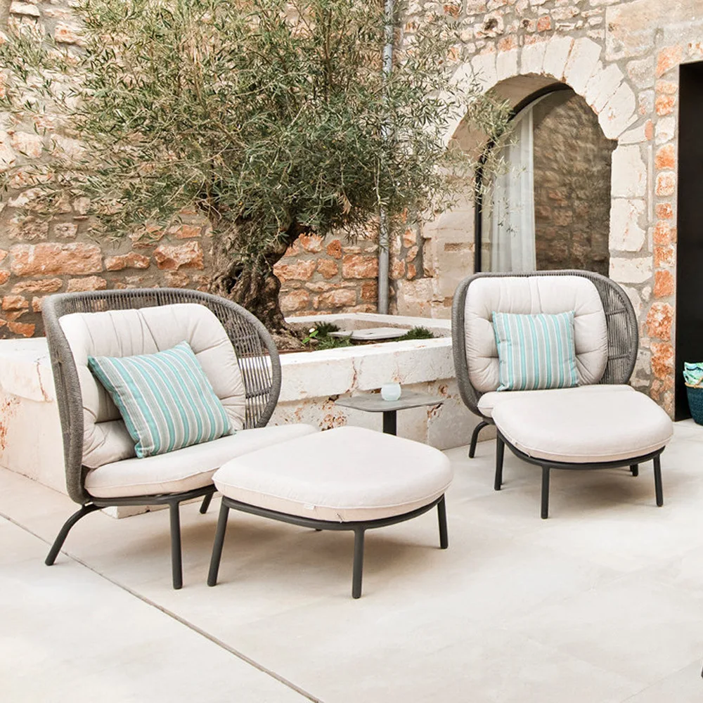Leisure rattan sofa courtyard terrace garden outdoor villa balcony outdoor rattan chair waterproof sunscreen creative table and