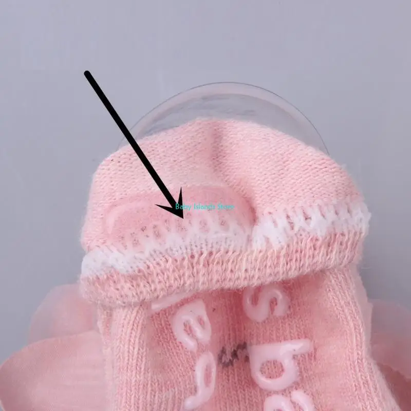 

K92D Baby Bow Headband & Socks Set for 0-1Y Boy Girl Elastic Lace Headdress Toddler Non-Slip Floor Socks Baby Accessories