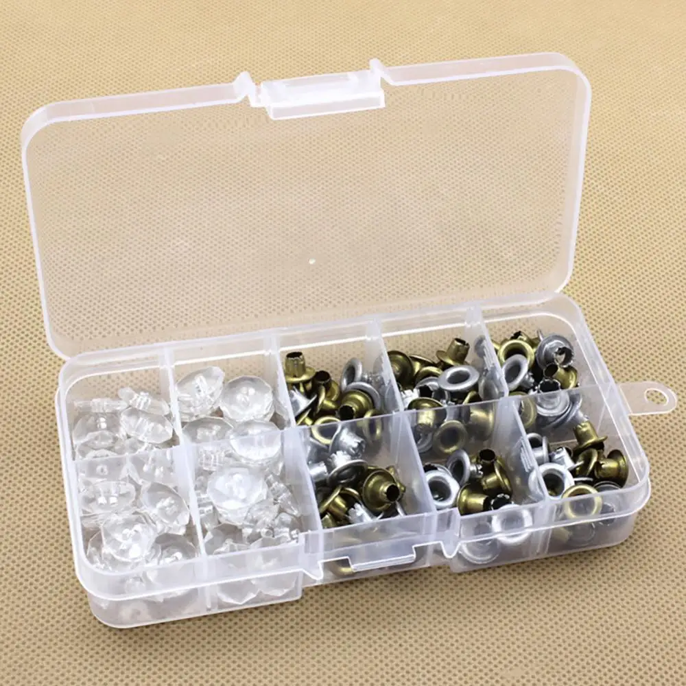 1pc 10Grids Adjustable Transparent Plastic Storage Box Jewelry Earrings Screw Nail Parts Removable Storage Boxes Clear Organizer