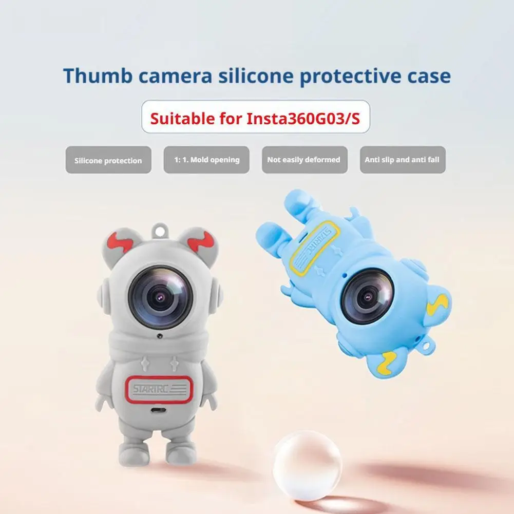 Funda protectora para Insta360 GO 3S, accesorios para Cámara de Acción, cordón de astronauta, funda de silicona gruesa para Insta360 Go 3s