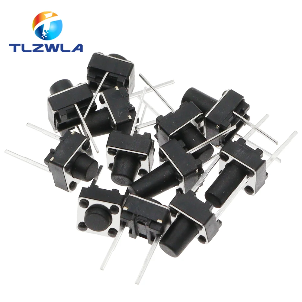 50PCS Middle 2Pin 6x6x4.3/5/6/7/8/9/10mm Switch Tactile Push Button Switches 6*6*4.3 6*6*5 6*6*6 6*6*7 6*6*8 6*6*9 6*6*10