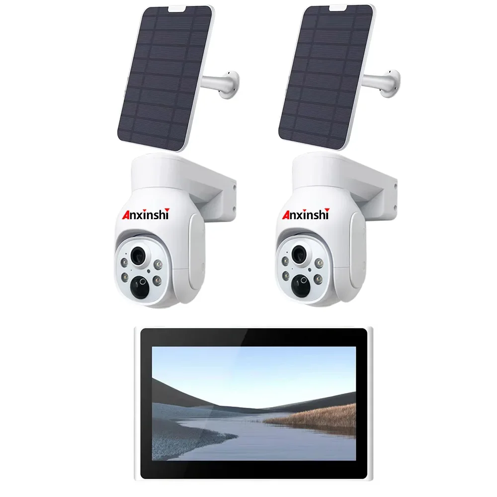 Anxinshi Brand Solar Wifi Camera CCTV System for Home Security 2 4  6  8 Channel Kits 4mp