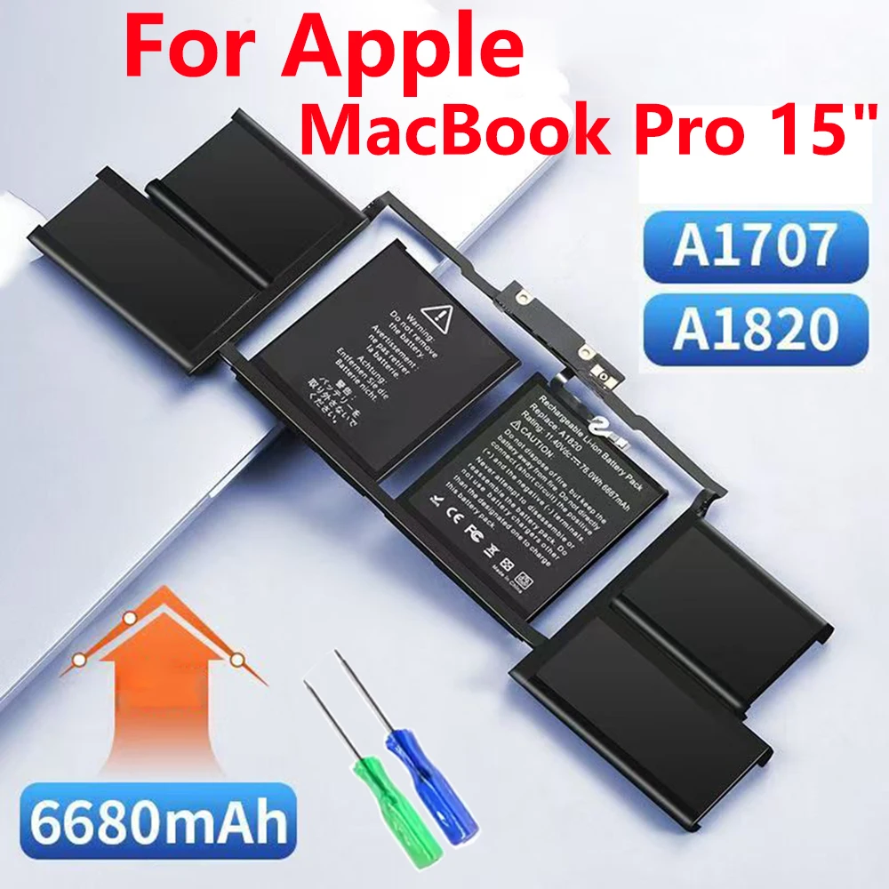 

A1820 Laptop Battery For Apple MacBook Pro 15" A1707 2016 2017 MLH32CH/A MLH42LL/A MPTR2LL/A MLW82CH/A MPTT2LL/A 11.4V Batteries
