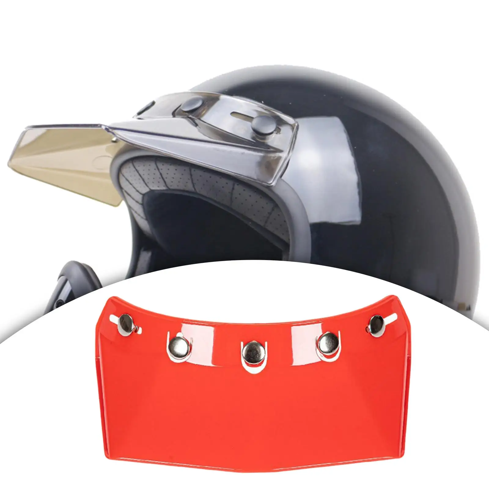 Motorcycle Helmet Visor Peak 5-Snap Universal Vintage Shield Protector Direct