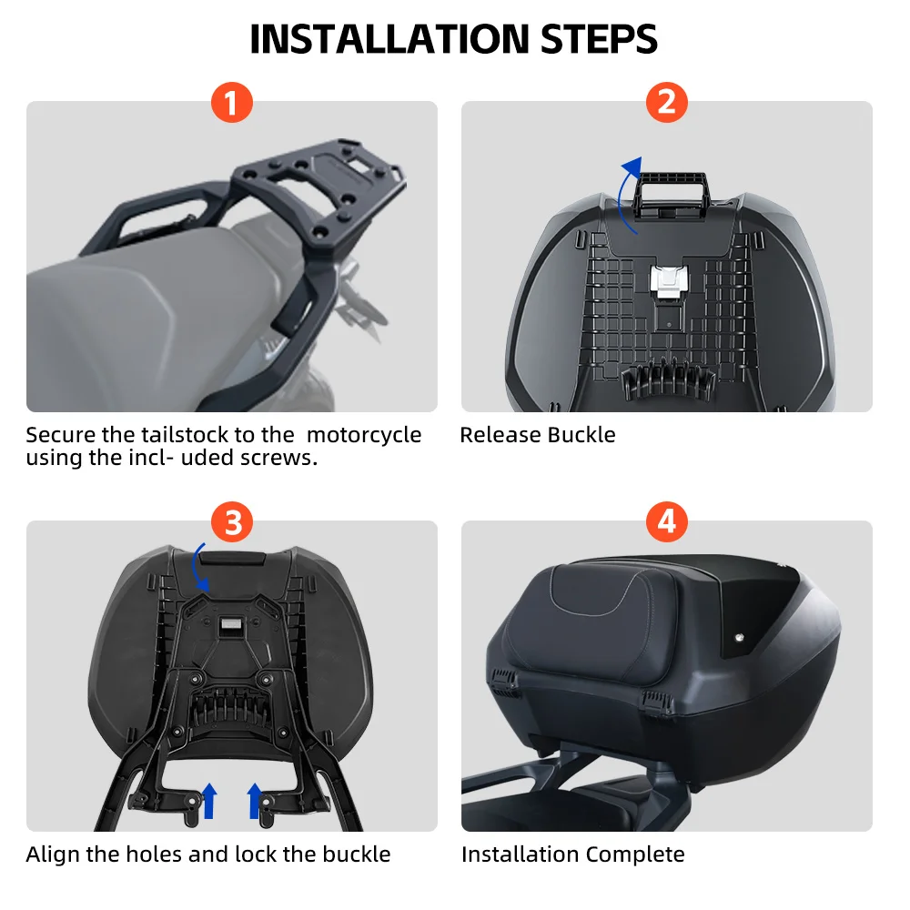 Motorcycle Top Box for Honda Forza 750 NSS750 Quick Release Plastic Waterproof Helmet Storage Scooter Accessories