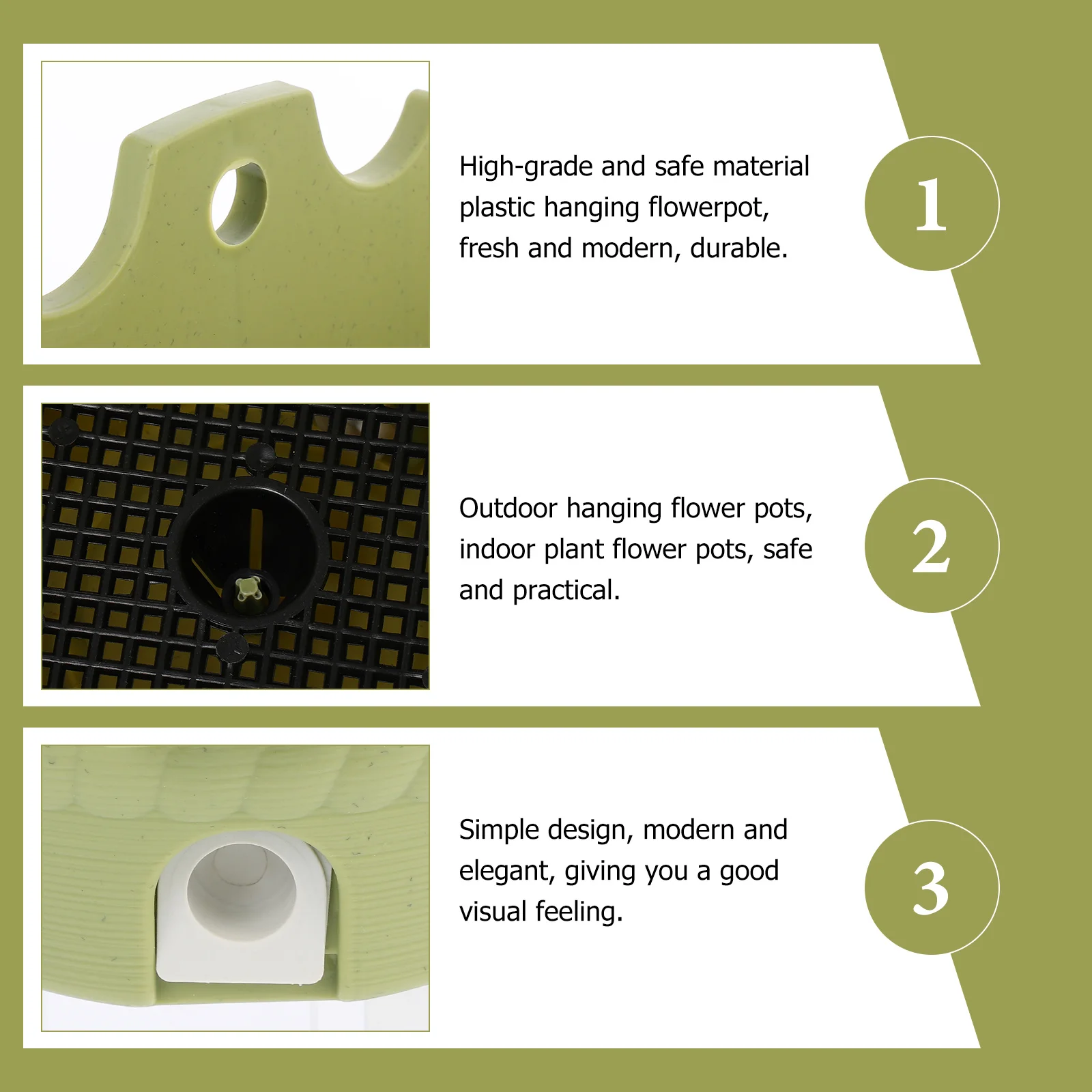 

1Pcs Hanging Resin Flower Pot Modern Decorative Wall Planter Indoor Outdoor Garden Hanging Plant Holder Wall-Mounted Plant Pot