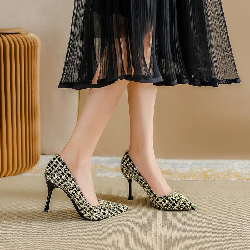 

Женские туфли на шпильке с острым носком, размеры 31-44, на тонком каблуке, для торжественных случаев