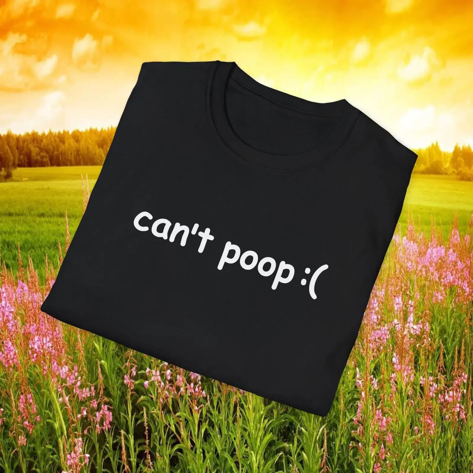 can amp 39 t poop Shirt Funny Text Bathroom Humor MinimalisT vintage Washed Unisex graphic Stretched Stylish Versatile
