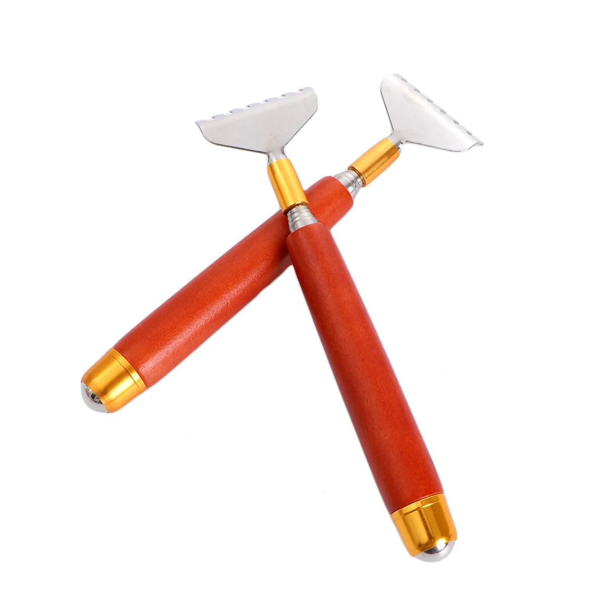 

2 шт., массажный скребок для зуда, выдвижной инструмент для царапин на спине из нержавеющей стали с катящимся шариком для облегчения точечного массажа, удобный