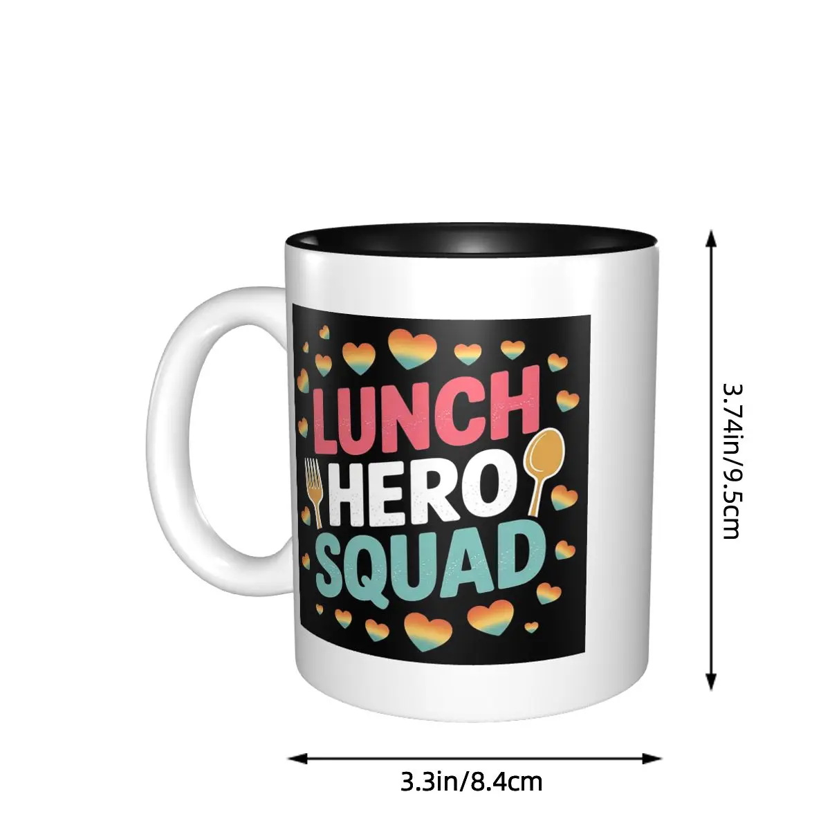 Lunch Hero Squad Funny Lady Cafeteria Squad Worker Mug Funny Ceramic Coffee Cups Tea Mugs Milk Cup Drinkware Gifts for Woman Man