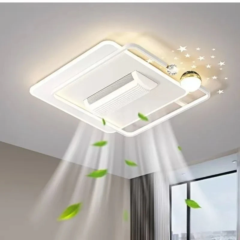 Leaf Free Fan Ceiling Lighting Living Room Dining Room Bedroom Lights -thin High Wind Fan Light