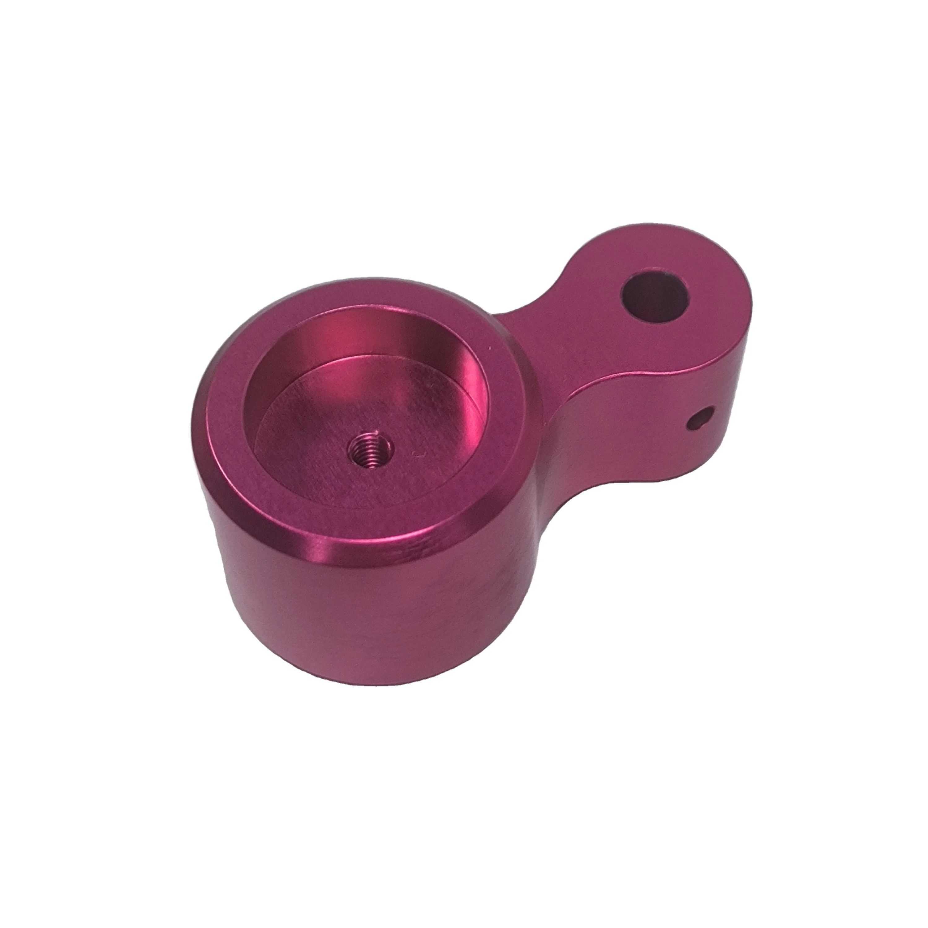 Custom Purple Anodized Aluminum CNC Machining Service Precision Bending Turned Milled Parts Eccentric Mounting Bracket