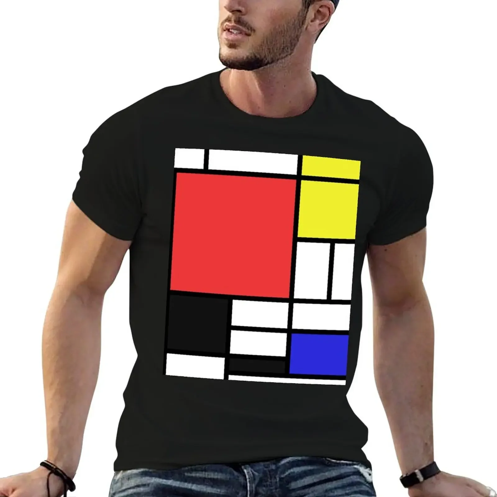 Mondrian T-Shirt plus size tops quick drying tee shirts for men