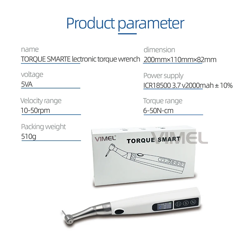 Dental Universal Electric Wireless Torque Implant Torque Wrench Upgraded to 50Ncm and 50rpm Equipment