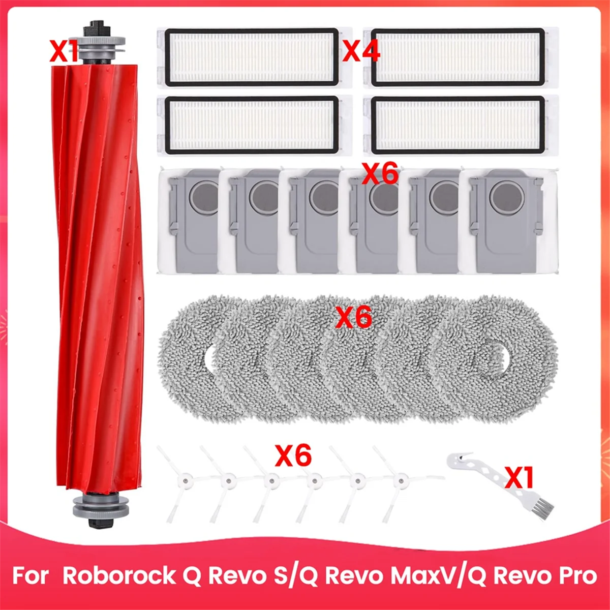 

A65T For Roborock Q Revo S/Q Revo MaxV/Q Revo Pro Robot Vacuum Cleaner Main Side Brush Hepa Filters Mop Cloth Dust Bags