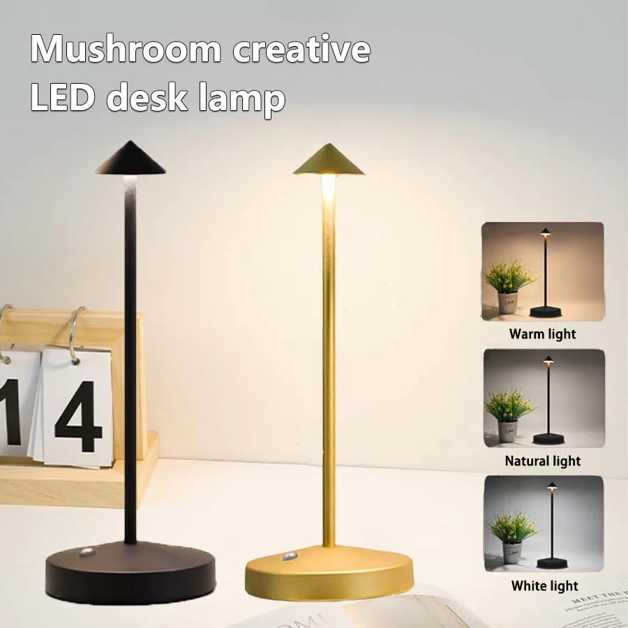 

Rechargeable LED Table Lamp Touch Sensor Desktop Night Lamp 3 Colors Dimmable Reading Lamp for Restaurant Hotel Bar Decor Light