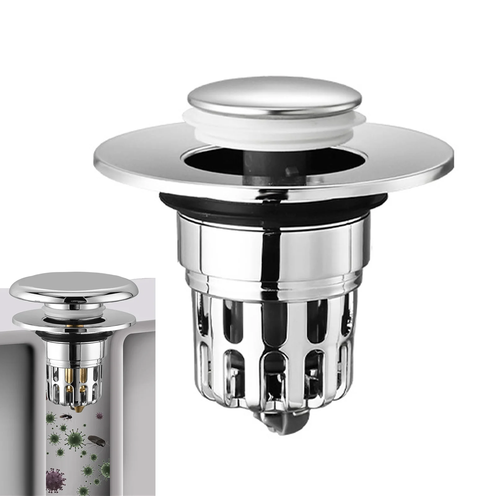 

Пробка для слива раковины в ванной комнате, моющаяся пробка для слива раковины, пробка для быстрого закрытия и слива воды