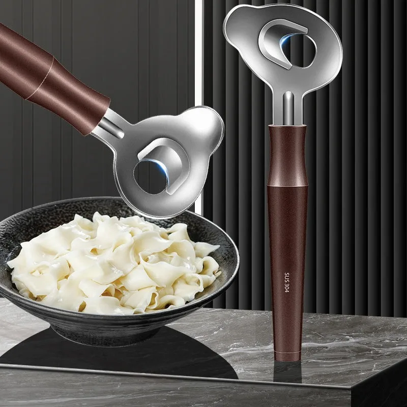 Compact And Handy Kitchen Utensil Noodle Cutter Sliver wood Wide Mouth Design 304 Stainless Steel Aluminum Components
