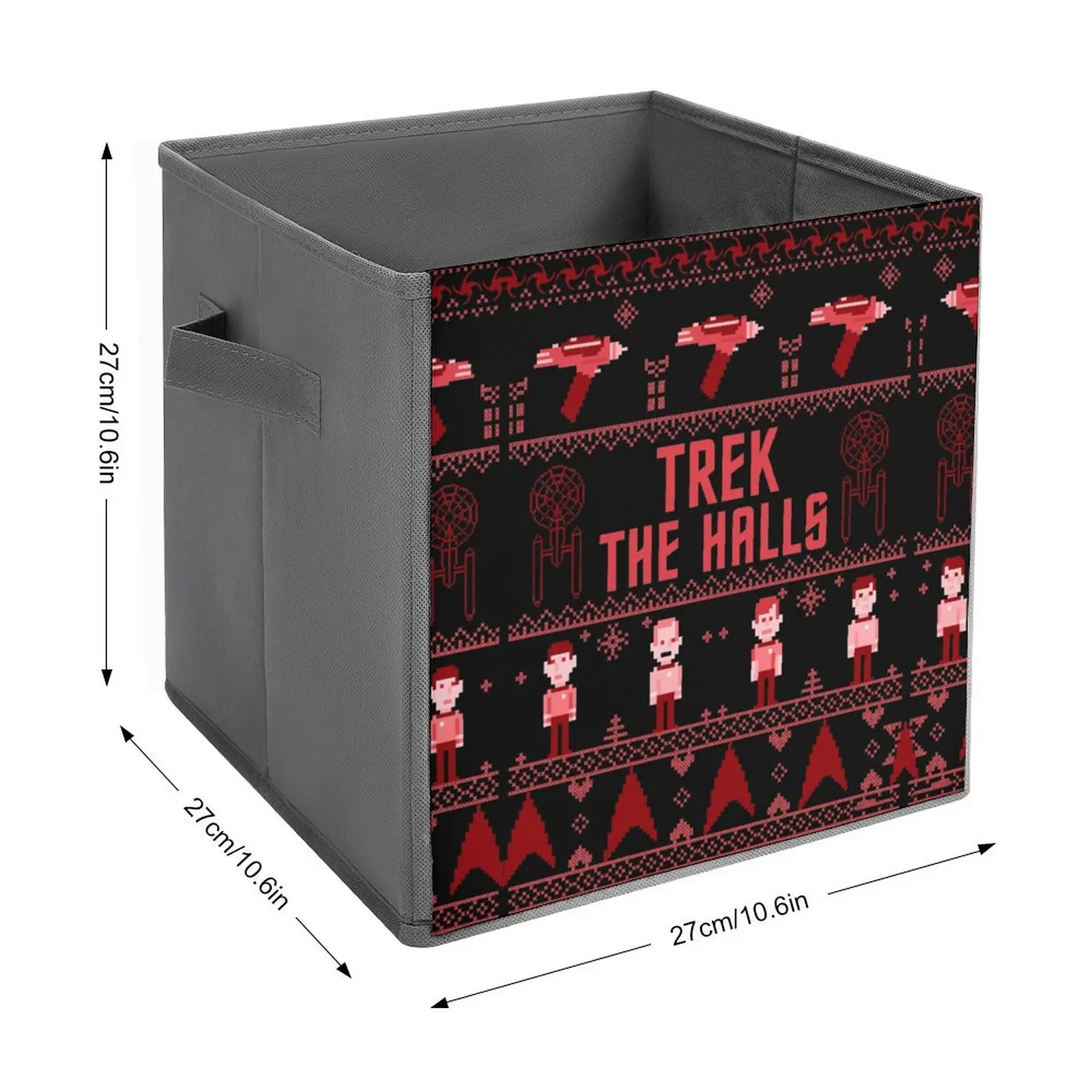 Storage Tank Star Trek Trek The Halls Logo Ugly Christmas Folding Storage Box Multifunctional Portable Bathroom Storage Premium