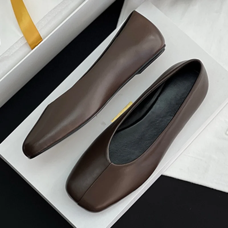 Maxdutti أحذية امرأة للنساء المتسكعون الحد الأدنى جلد طبيعي لينة مريحة الشقق الفرنسية موضة أنيقة التنقل الأحذية