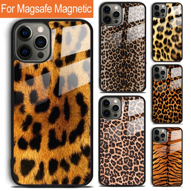 Wild Cat Cheetah Leopard Phone Case For iPhone 16 15 14 13 12 11 Pro Max Plus Magsafe Magnetic Wireless Charging Cover