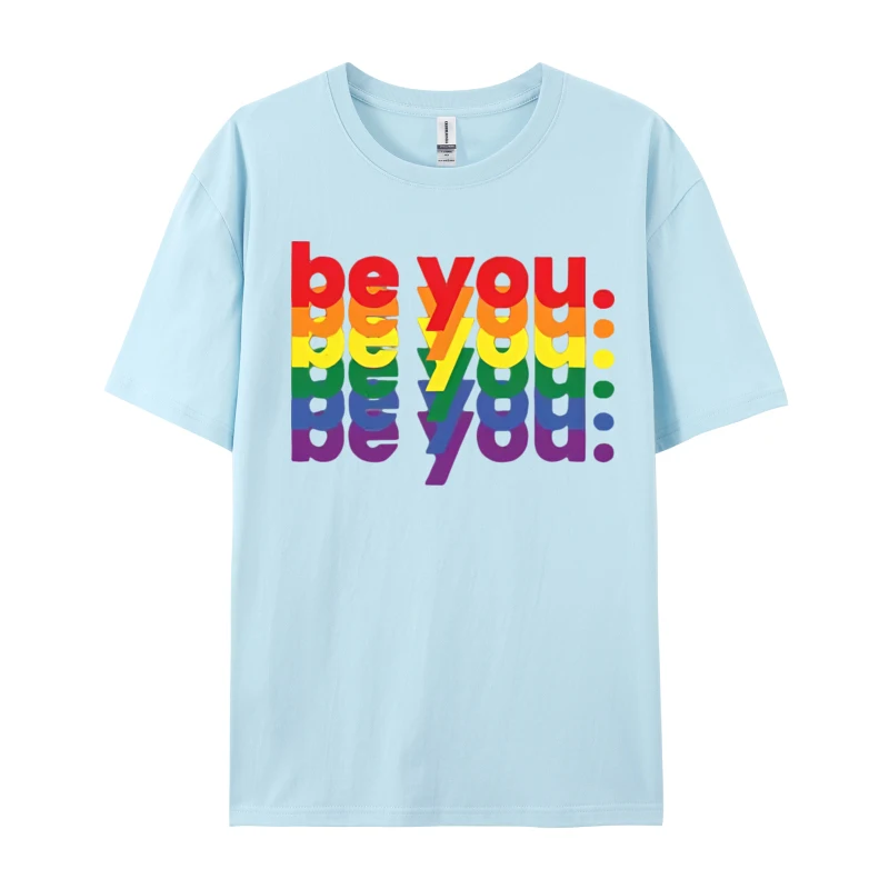 Be You Be Proud Lgbtq Pride Rainbow Les T-shirt Graphic Print Tops Men Hip Hop Tee Clothes T Shirt Street Cotton Tshirt