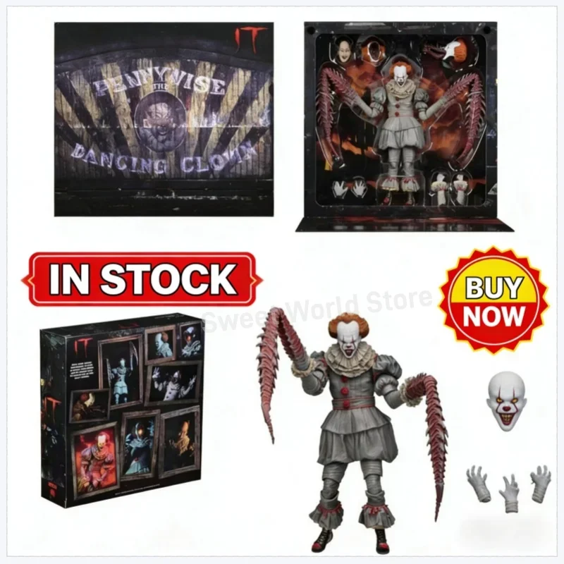 

В наличии! ХИТ ПРОДАЖ: Фигурка NECA Пеннивайз/Джокер, модель из фильма ужасов, игрушка, подарок на Хэллоуин, Рождество, День рождения