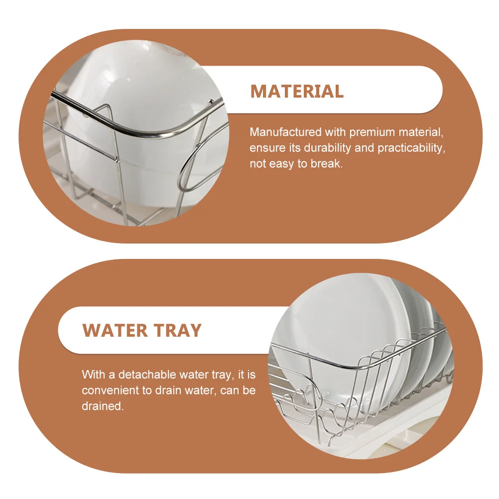 

1Set Dish Drying Rack Premium Stainless Steel Kitchen Utensil Holder Detachable Drainer for Bowls Plates Cutlery Home Use