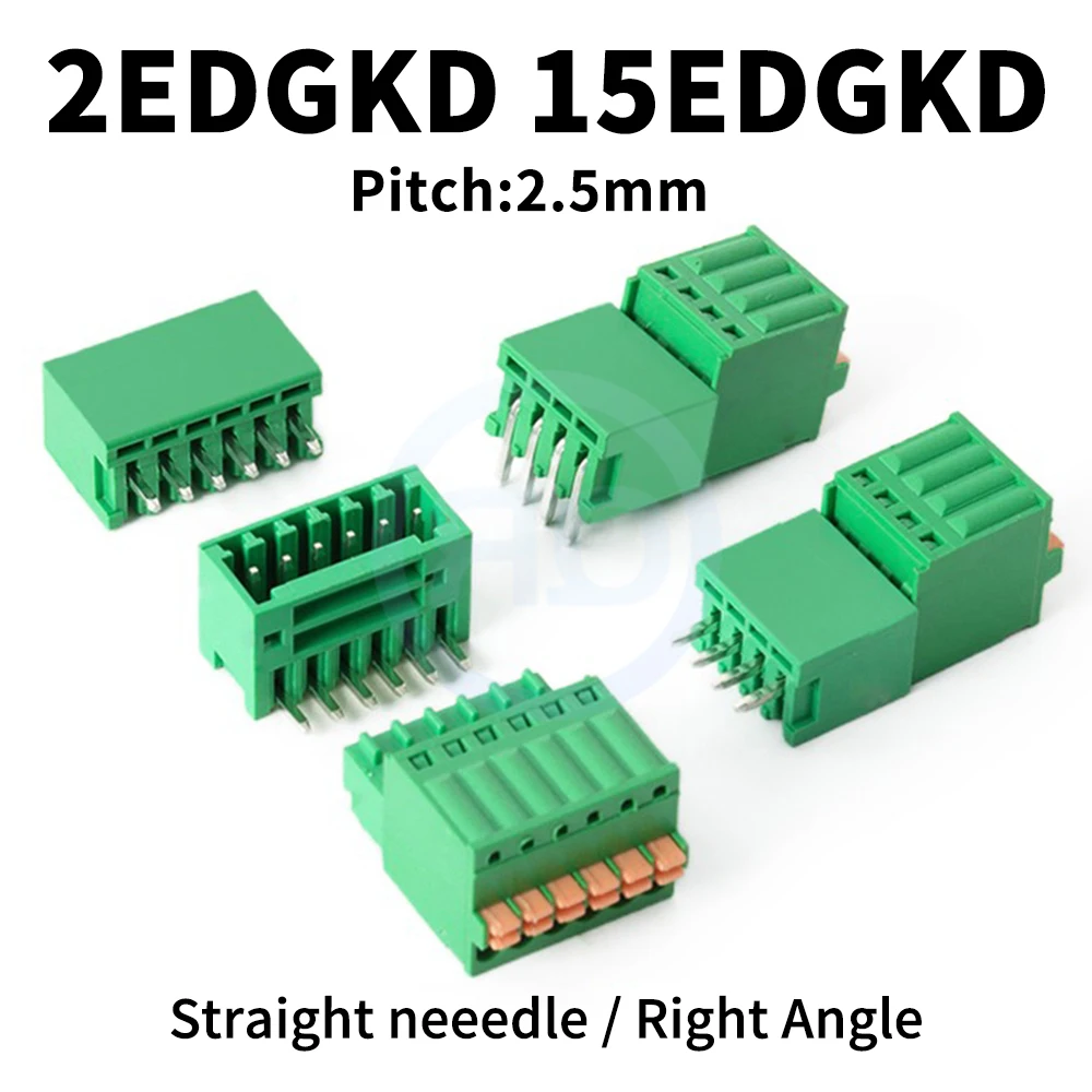 

(10Sets) KF2EDGKD 2.5mm 2.54 2EDGKD 15EDGKD + 2EDG V R 2.5 Small Pitch Spring Push-Free Screwless Right Angle Straight 2~24Pin