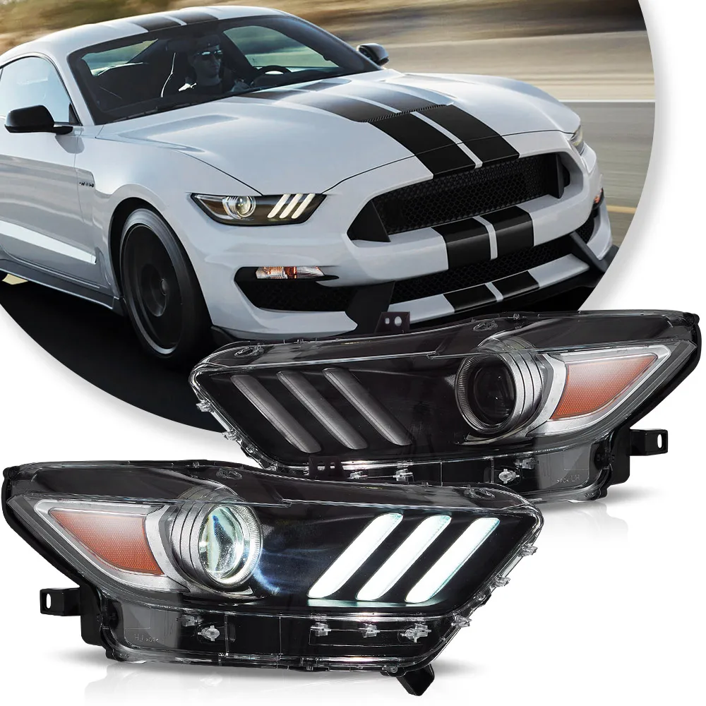 Vland LED Headlights For 2015-2017 Ford Mustang Front Lamp Assembly Plug And Play Easy Installation